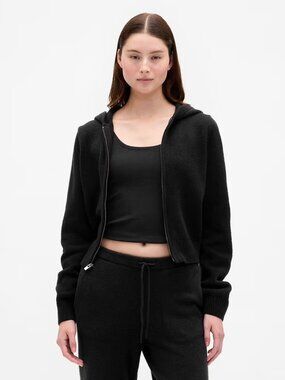 Gap CashSoft Sweater Zip Hoodie - Black